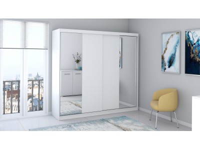 Гардероб с плъзгащи врати Multi 38 (корпус бяло/лице бяло)